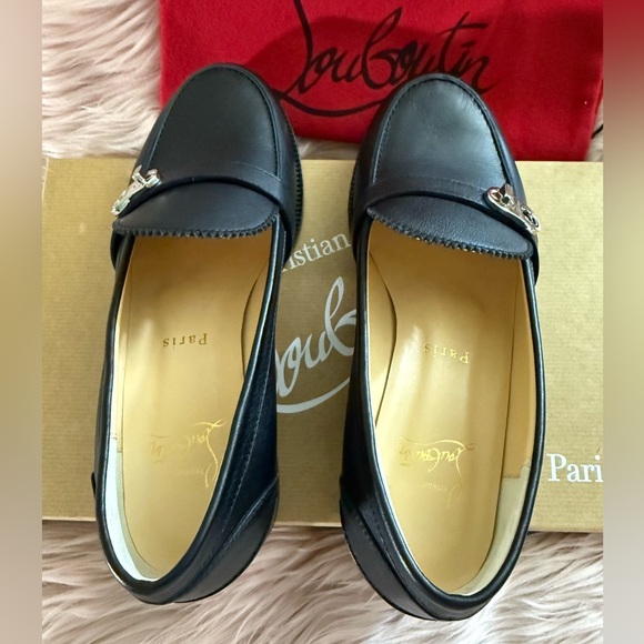 Christian Louboutin Leather Lock Me Moc Loafers Size 36.5 - Picture 5 of 7